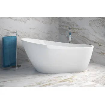 Vana BESCO Volně stojící vana MELODY bílá Barva - Bílá, Barva sifonu - Chrom, Rozměr vany - 170 × 80 cm VANMELODY170