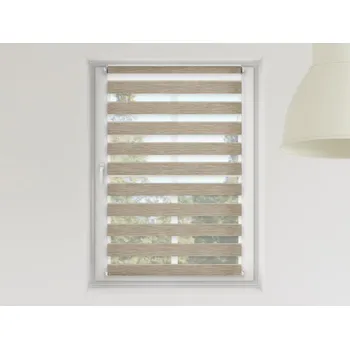 Roleta FEXI Zatemňovací Roleta Den a noc, Luxus nature hnědá bříza, A 01502 v POLO kazetě, 150x30 cm