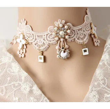 Souprava šperků B-TOP Dámský choker náhrdelník GOTHIC - světle růžová