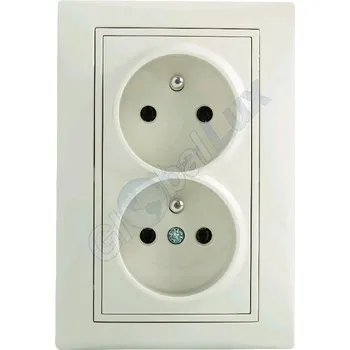 Elektrická zásuvka KANLUX DOMO Zásuvka dvojitá, kompletní - krémová