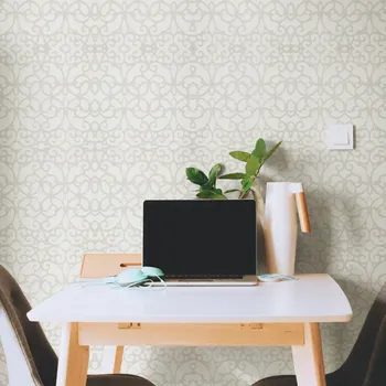 Tapeta Exkluzivní reliéfní tapeta s třpytkami Pluto v barvě slonová kost, bílá, stříbrná 81212HTM / vliesové tapety na zeď 81212-HTM Universe (0,53 x 10,05 m) Hohenberger