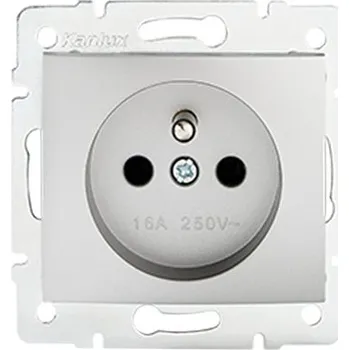 Elektrická zásuvka KANLUX DOMO Zásuvka samostatná se záslepkou - stříbrná