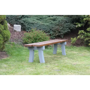 Zahradní lavice Betonová lavička bez opěradla Pekárek Barva prken: Prkna bez barvy (neošetřené), Ošetření betonových nohou: Pohledový beton, Délka prken: Prodloužené 180 cm