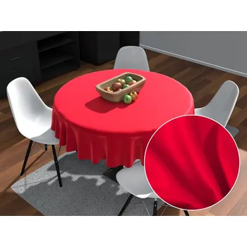 ubrus Kulatý bavlněný saténový ubrus ST-010 Sytě červený Ø 110 cm