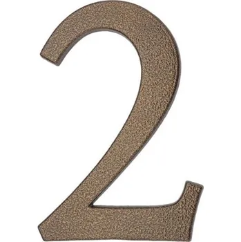 Domovní cedule PSG 64.142 - hliníková 3D číslice 2, číslo na dům, výška 190 mm, hnědá