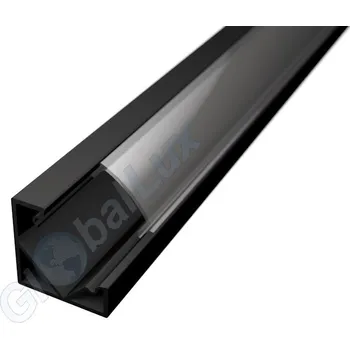 LED lišta LED PROFILES Led profil CORNER 1 s čirým difuzorem černý