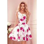 Elegantní ecru květované šaty ARIANNA 114-16 Velikost: XL