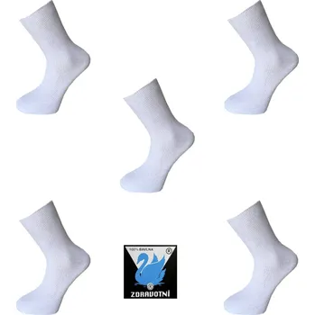 Pánské ponožky Numberoplus Pánské zdravotní ponožky - BÍLÉ ( 5párů ) Barva: Bílá, Velikost: 40-43