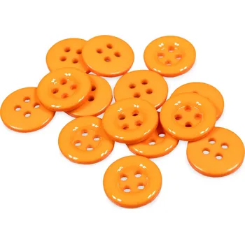 Knoflík Plastový knoflík čtyřdírkový barevný 15 mm Varianta: Oranžová