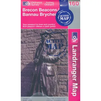 Ordnance Survay vydavatelství mapa Brecon Beacons 1:50 t. laminovaná