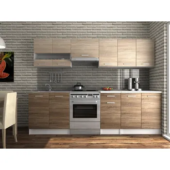 Kuchyňská linka FALCO Kuchyňská linka Luigi III 260/200 sonoma/sonoma tabaco