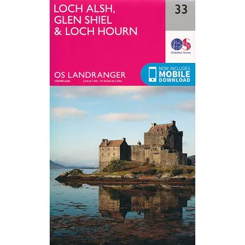 Ordnance Survay vydavatelství mapa Loch Alsh, Glen Shiel a Loch Hourn (Skotsko) 1:50 t.