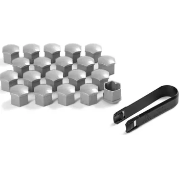 Matice na kolo ŠKODA Krytky šroubů pro vozy bez bezpečnostních šroubů - Stříbrná metalíza