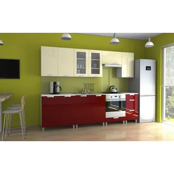 Kuchyňská linka FALCO Kuchyňská linka Parkour KRF 260 vanilka/bordo lesk