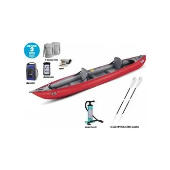 Loď Gumotex THAYA SET - III Červená kajak + zdarma 2x Galasport + vesty NRS + ruční pumpa Bravo 4L s manometrem + obal na mobil EG + obal na loď + sada lepení + termotrička Coolmax a klíčenku EG
