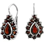 Elegantní stříbrné granátové náušnice SOLTAR SILVEGOB380004