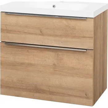 Koupelnový nábytek Mailo, koupelnová skříňka s umyvadlem z litého mramoru, 810x750x476 mm,dub Riviera CN521M