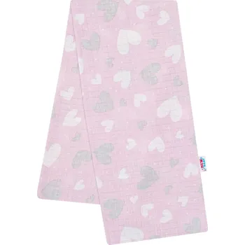 látková plena Bavlněná plena s potiskem New Baby růžová srdíčka