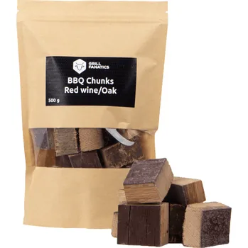 Tuhé palivo Grill Fanatics Red Wine/Dub dřevěné kousky BBQ 500g