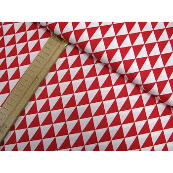 Trojúhelníky - 3 barvy - ŠÍŘE 160CM/1BM Látky: 2. Červená