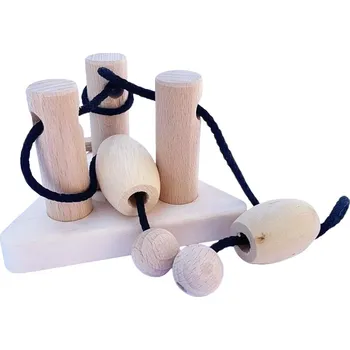 Výuková hračka Hlavolam tři kolíčky