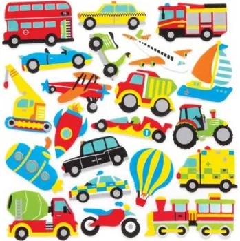 Hračka Pěnové samolepky dopravní prostředky (120 ks) -