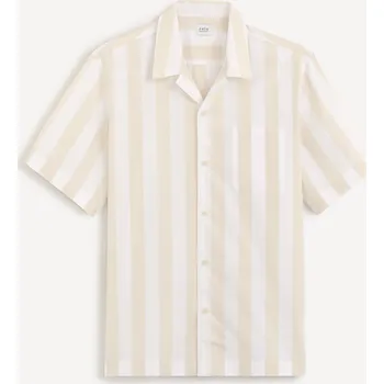 Celio Pruhovaná košile Bayard 1108318 Béžová XL