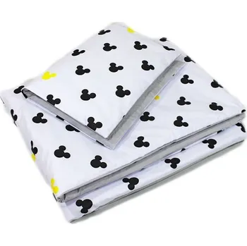 Povlečení Baby Nellys 2-dílné povlečení 135x100, Mickey, bavlněné - šedá, žlutá