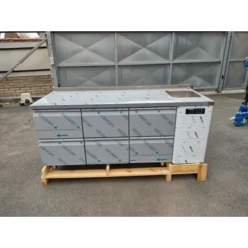 Lednice Chladící stůl 6xšuplík dřez vpravo 1980x700x900mm 70mm izolace ALPFRIGO