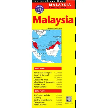 Periplus vydavatelství mapa Malaysia 1:1,5 mil-1:6,5 mil.