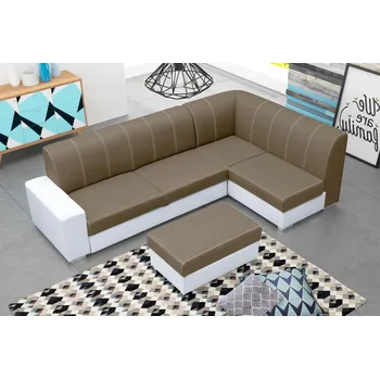 Obývací stěna FALCO Sedací souprava Rest P sv.hnědá/bílá