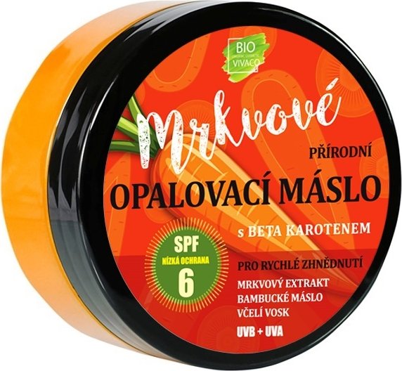 Vivaco 100% PŘÍRODNÍ OPALOVACÍ MÁSLO S MRKVOVÝM EXTRAKTEM / SPF 6 /