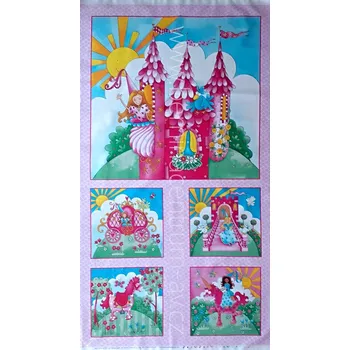 US 999-695 Princezny panel 60 cm vícebarevná bavlněná látka patchwork