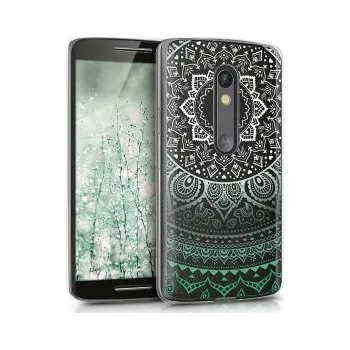 Průhledné pouzdro s designem indické slunce pro Lenovo Moto X Play - světle zelená