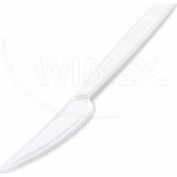 Jednorázové nádobí Nůž znovu použitelný bílý 18,5cm 50 kusů