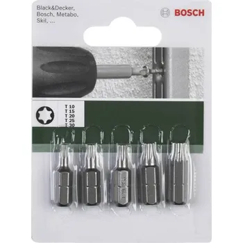 Bit BOSCH Sada 5dílná standardních bitů Torx (T) T10 T15 T20 T25 T30 25 mm