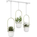 Závěsný květináč 3 ks Umbra TRIFLORA - bílý/zlatý bílá