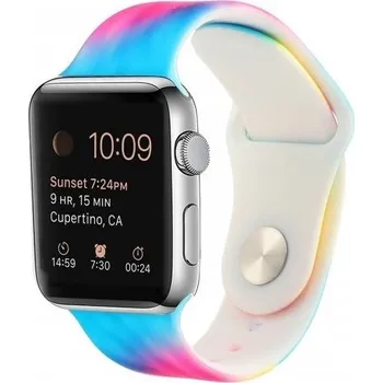 Řemínek na hodinky Silikonový řemínek s batikovaným vzorem pro Apple Watch Ultra 49mm / 46mm / 45mm / 44mm / 42mm - duhový