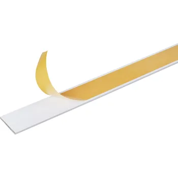 Stavební profil ALBERTS Profil plochý ALU, 20 x 2,0 mm / 1 m, samolepicí, bílý