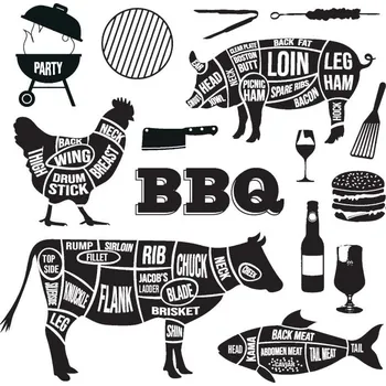 Papírový ubrousek Balení bílých papírových ubrousků se zvířaty BBQ L -20 ks - 16,5*2,8*16,5 cm