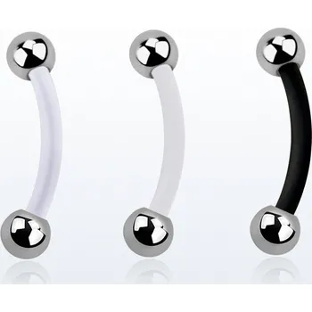 Piercing Piercingate Piercing do obočí POB00218 - Barva/Motiv: Bílá, Délka tyčky: 8 mm, Průměr tyčky: 1,2 mm