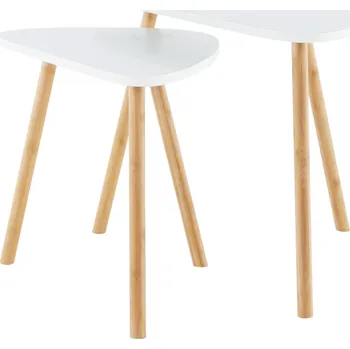 Konferenční stolek Sada konferenčních stolků Bismak, 2 ks, bílá