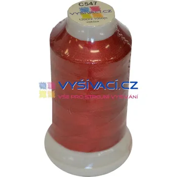 Nit vyšívací nit červená C547 návin 1000m viskóza nitě - počet kusů: 1 kón návin 1000m 36,30 Kč s DPH za kón při nákupu balení 10 kusů