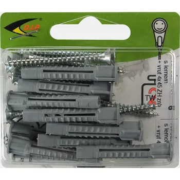 Hmoždinka D.I.P. Hmoždinka s lemem.PA+vrut 4,0x45 blistr