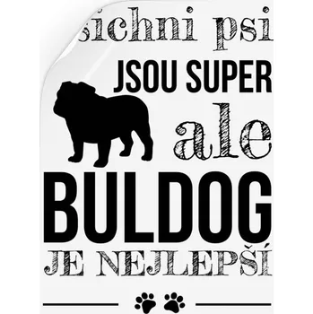 Samolepící dekorace Samolepka Buldog je nejlepší