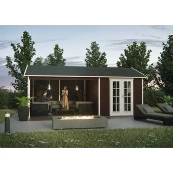 Zahradní domek Dřevěný zahradní domek SKAN HOLZ Tilburg švédská červená 613 x 380 cm