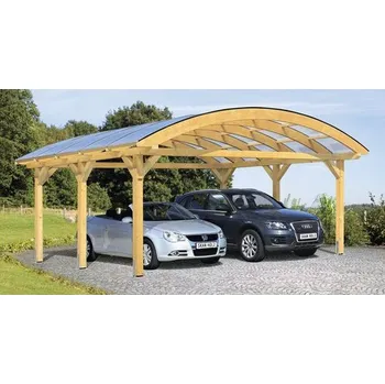 Přístřešek na auto Přístřešek na auto SKAN HOLZ obloukový dvojitý 635 x 541 cm přírodní