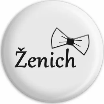 Placka Ženich s motýlkem (Bílá)