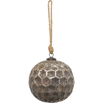 Vánoční dekorace Měděná antik skleněná ozdoba Hexagon Copper XL - Ø 15*15 cm
