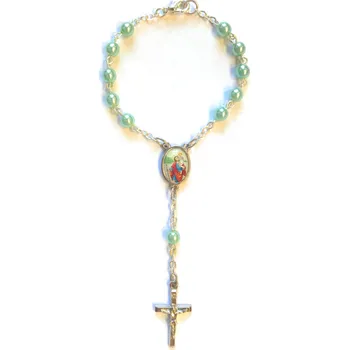 Růženec Růženec do auta – zelená perla 5 mm